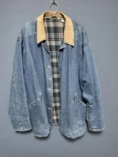 ブルー デニムジャケット メンズ 【古着】【着画あり】