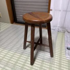 アンティーク】 昭和レトロ 木製 スツール 丸椅子 花台 古民家 古家具