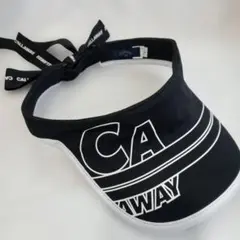 Ladiesゴルフ/CALLAWAY/ブラックバイザーCAロゴ/リボン付き/美品