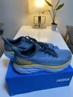 HOKA Clifton 8 (Wide ) 29cm グレー/イエロー