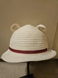 familiar 耳付きオフホワイトハット 49cm