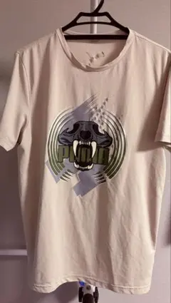 PUMA プーマ トレーニングTシャツ Mサイズ ベージュ スカルグラフィック