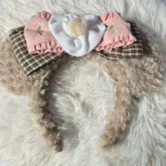 ほぼ未使用品 上海ディズニー シェリーメイ カチューシャ　リボンピンク