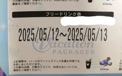 ディズニーバケパ フリードリンク券 2025年5月12日〜13日
