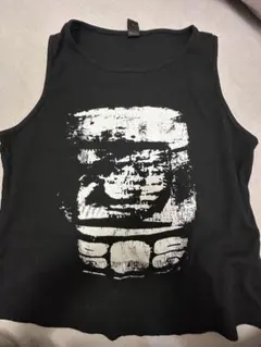 y2k レディース 黒 プリント タンクトップ