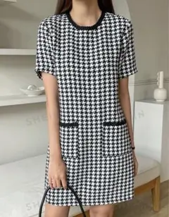 ツイード ミニワンピース　韓国