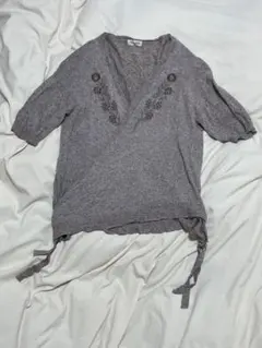 サマンサモスモス　sm2 ブラウン　半袖　カーディガン