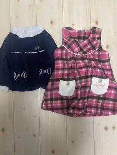 【早い者勝ち！】95cm 女の子 冬服 2点 セット ワンピース 中綿 トップス
