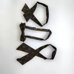 幾何学模様 ボウタイ・ネクタイ 2点、チーフ、カマーバンド、ストール6点セット