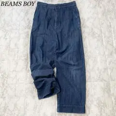 BEAMS BOY デニム ディープライズパンツ ワイドパンツ ハイウエストのサムネイル