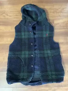 Gymphlex ジムフレックス ボアフードベスト チェック柄　Lサイズ