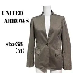 【UNITED ARROWS】変型ノーカラージャケット グレー サイズ38(M)