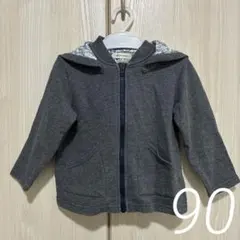 【美品】sense of wonder フード取り外しパーカー トップス 90