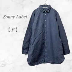 サニーレーベル ✿ シャツ チュニック ロング丈 華奢 細見え ブルー フリーのサムネイル