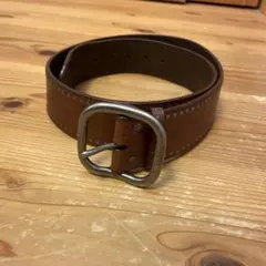 Ralph Lauren スタッズ付きレザーベルト　ブラウン