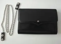 ジュンココシノ本革フォーマルクラッチバッグ・ポシェットチェーンつき