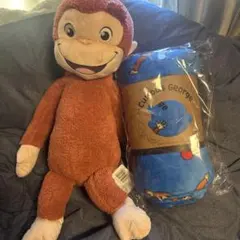 おさるのジョージ スーパーラージ ぬいぐるみ にっこり ブランケット セット