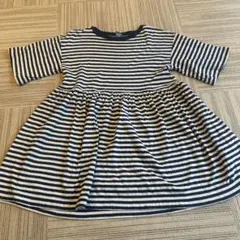 プチバトー　ボーダーワンピース　半袖　ネイビー　10ans 140