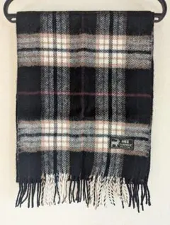 ブラックベージュチェックマフラー