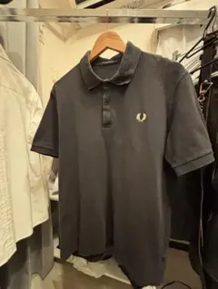 マ*読様 【極美品】イングランド　フレッドペリーポロシャツ　　黒金 FRED PERRY（フレッドペリー） ポロシャツ 長袖 メンズ M1212