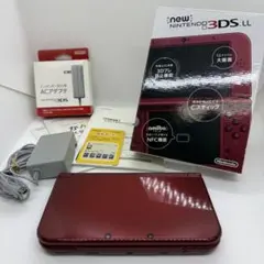 任天堂　New ニンテンドー　3DS LL メタリックレッド　充電器あり