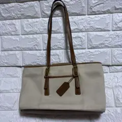 COACH トートバッグ キャンバス レザー ベージュ ブラウン