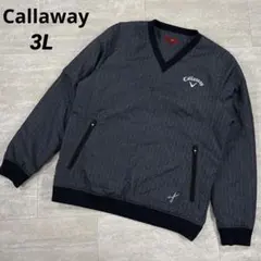 【キャロウェイ】Vネックブルゾン　2way 3Lサイズ　中綿　刺繍ロゴ