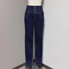 ヘザー isko コラボ デニム スキニー パンツ 3個ボタン ネイビー L