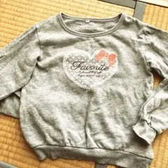 グレー ハートプリント トレーナー 130cm
