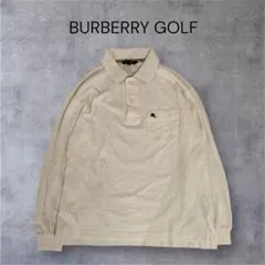 BURBERRY GOLF ノバチェック 長袖ポロシャツ ホワイト サイズM
