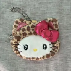 ハローキティ ギャルネコ フェイス形ポーチ ヒョウ柄