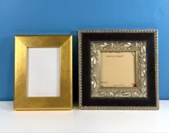 【新品】ゴールドとシルバーのフォトフレームセット