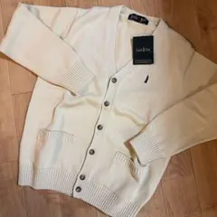 新品タグ付イーストボーイEAST BOY ベージュVネックカーディガンサイズ9M