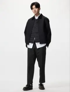 美品 24年モデル ユニクロ スマートアンクルパンツ ブラック M