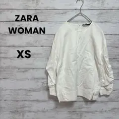 【ZARA WOMAN】ザラウーマン　ブラウス（XS）後ろファスナー　七分袖