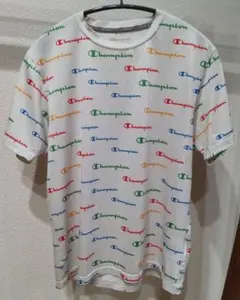 champion チャンピオン ロゴ Tシャツ 総柄 白 カラフル かわいい