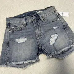 GAP ギャップ デニムショートパンツ スリムショーツ 22 ダメージ XS新品