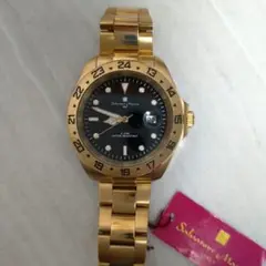 サルバトーレマーラ イタリアブランド ゴールド GMT 腕時計 タグ付き