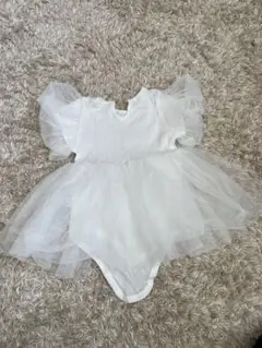 ホワイト チュチュ付きベビードレス セット サイズ80