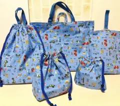 【匿名配送】ハンドメイド　入園入学5点セット NO.341 働く車柄