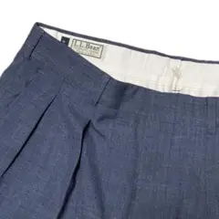 80's L.L.Bean USA製 2タックウールスラックス ブルーグレー