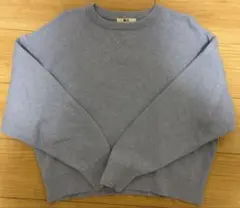 ユニクロ スムースコットンクルーネックセーター ブルー Mサイズ