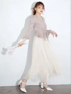 【GRL】ニットカーディガン×チュールワンピース ☆sweet掲載☆