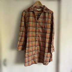 THE SHOP TK MIXPICE 膝丈チェックシャツ オレンジ系 Fのサムネイル