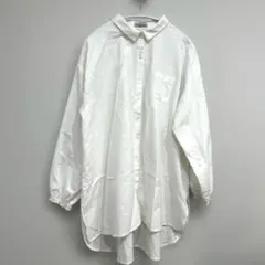 Samansa Mos2 袖口ゴム オーバーサイズ白シャツのサムネイル