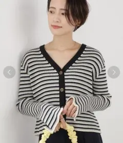 Spick &SpanドライリブショートVカーディガン