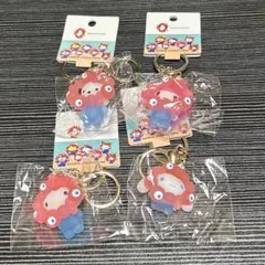 マ*郎様 新品 サンリオ×ミャクミャク 立体マスコットクリアカラーキーホルダー4
