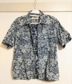 KANSAI JEANS アロハシャツ 半袖シャツ 花柄 ネイビー Mのサムネイル