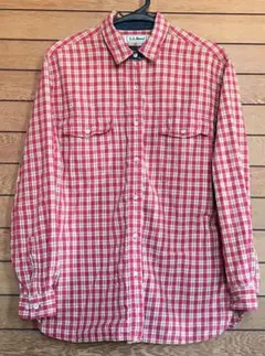 L.L.Bean 赤 チェック 長袖シャツ