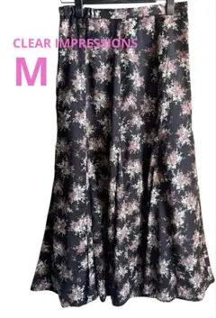 【クリアインプレッション】花柄フレアスカートロング丈Mのサムネイル